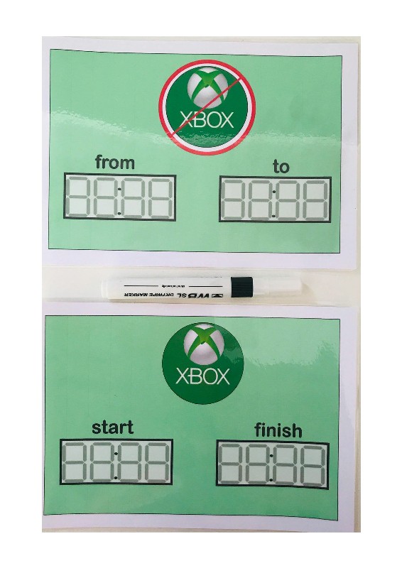 XBOX digital time charts with pen